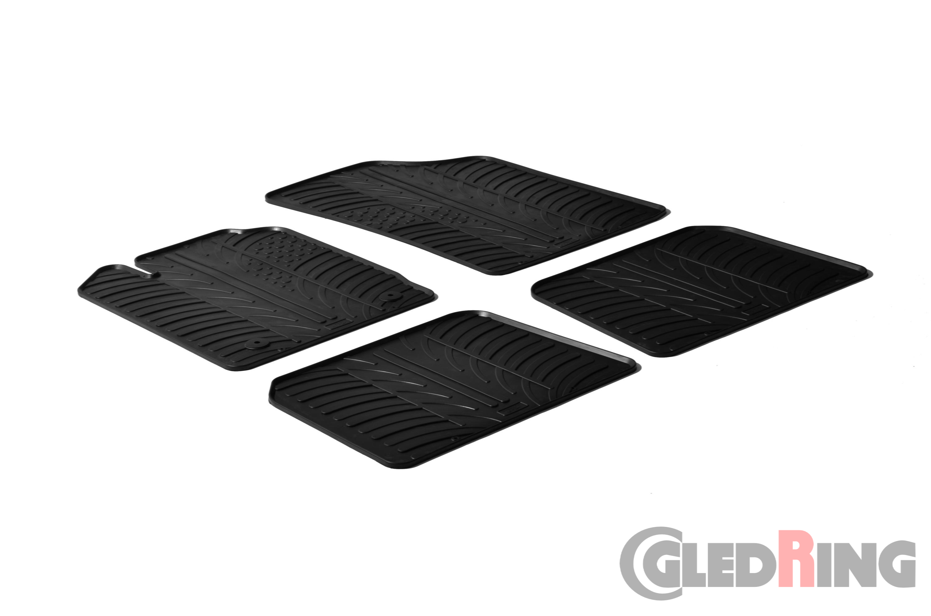 Original Gledring Passform Fußmatten Gummimatten 4 Tlg.+Fixing - RENAULT Clio II 1998-2005